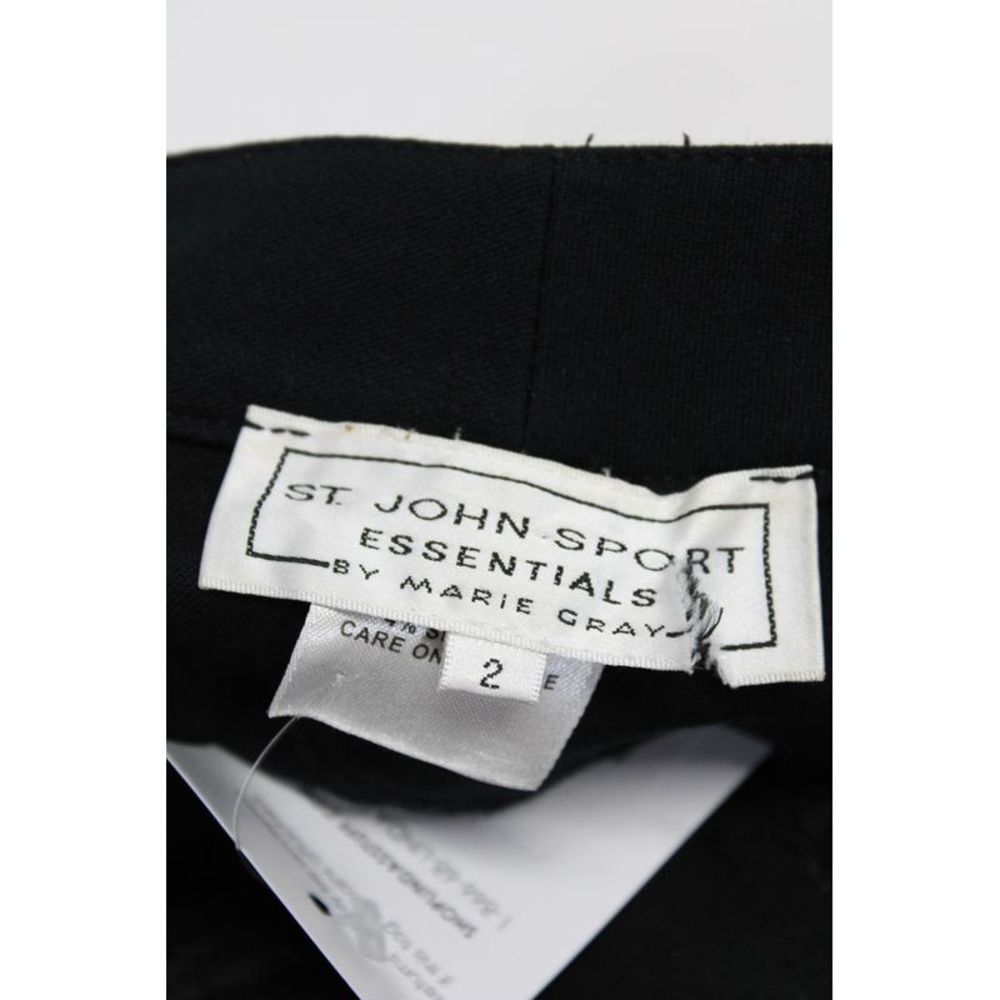St. John Sport By Marie Gray Womens High Rise Pleated Trouser Pants Black Size 2 - Picture 5 of 7